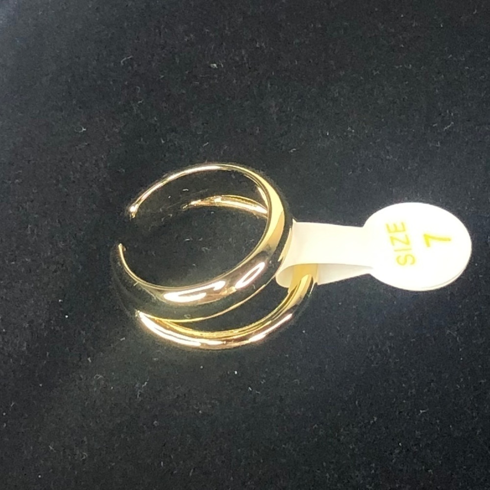 New LOREN STEWART Curateur Double Open Band Ring 14k Yellow Gold Plated Size 7 - Picture 3 of 7